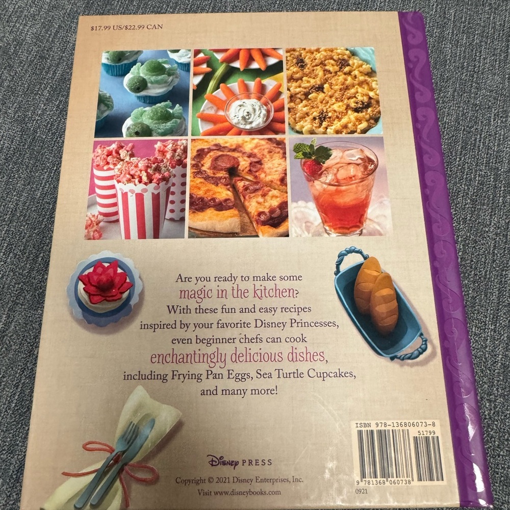 Disney Princess Cookbook with Purple and Cream Accents - Picture 7 of 8